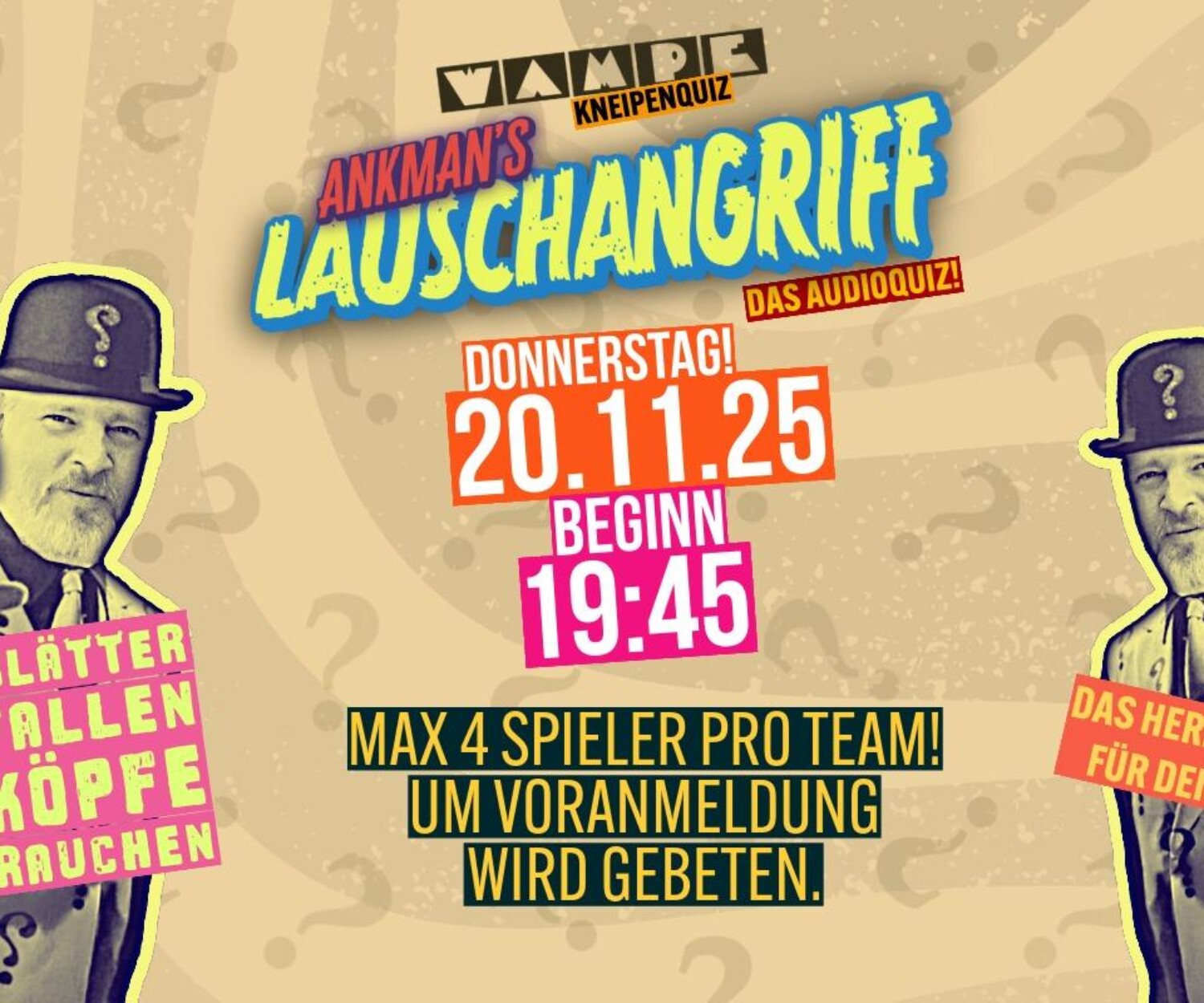 Kneipenquiz in Spandau. Quiznight. Audoiquiz.